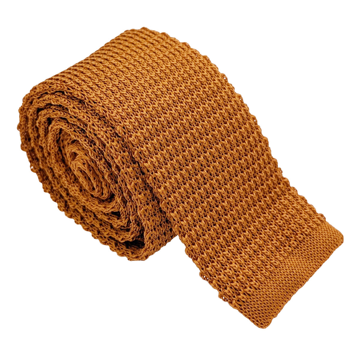 Mustard Knitted Silk Wedding Tie
