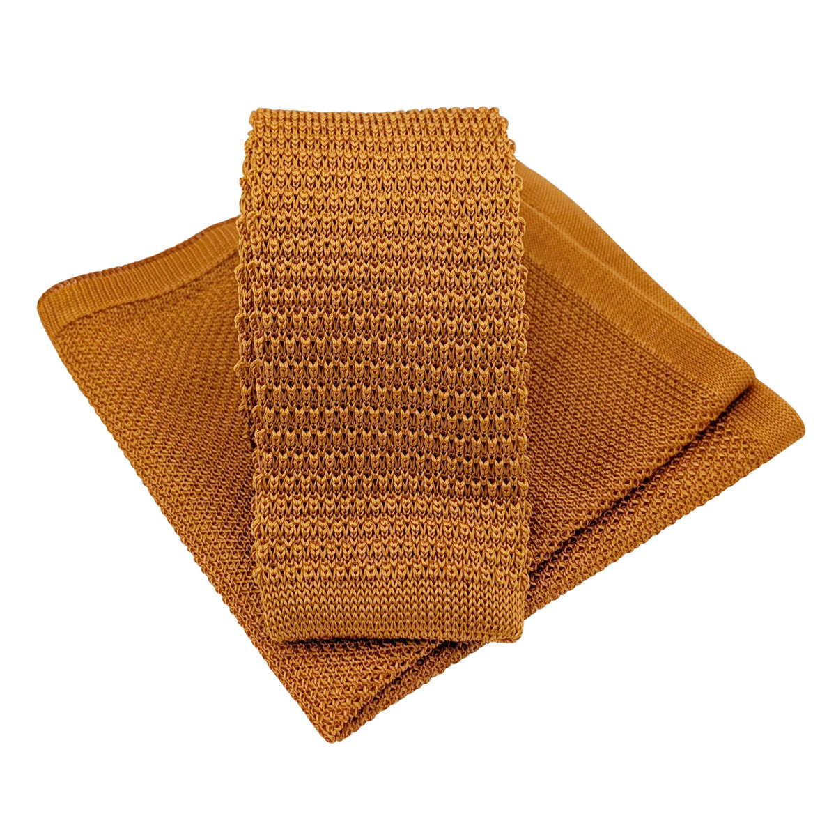 Mustard Knitted Silk Wedding Tie
