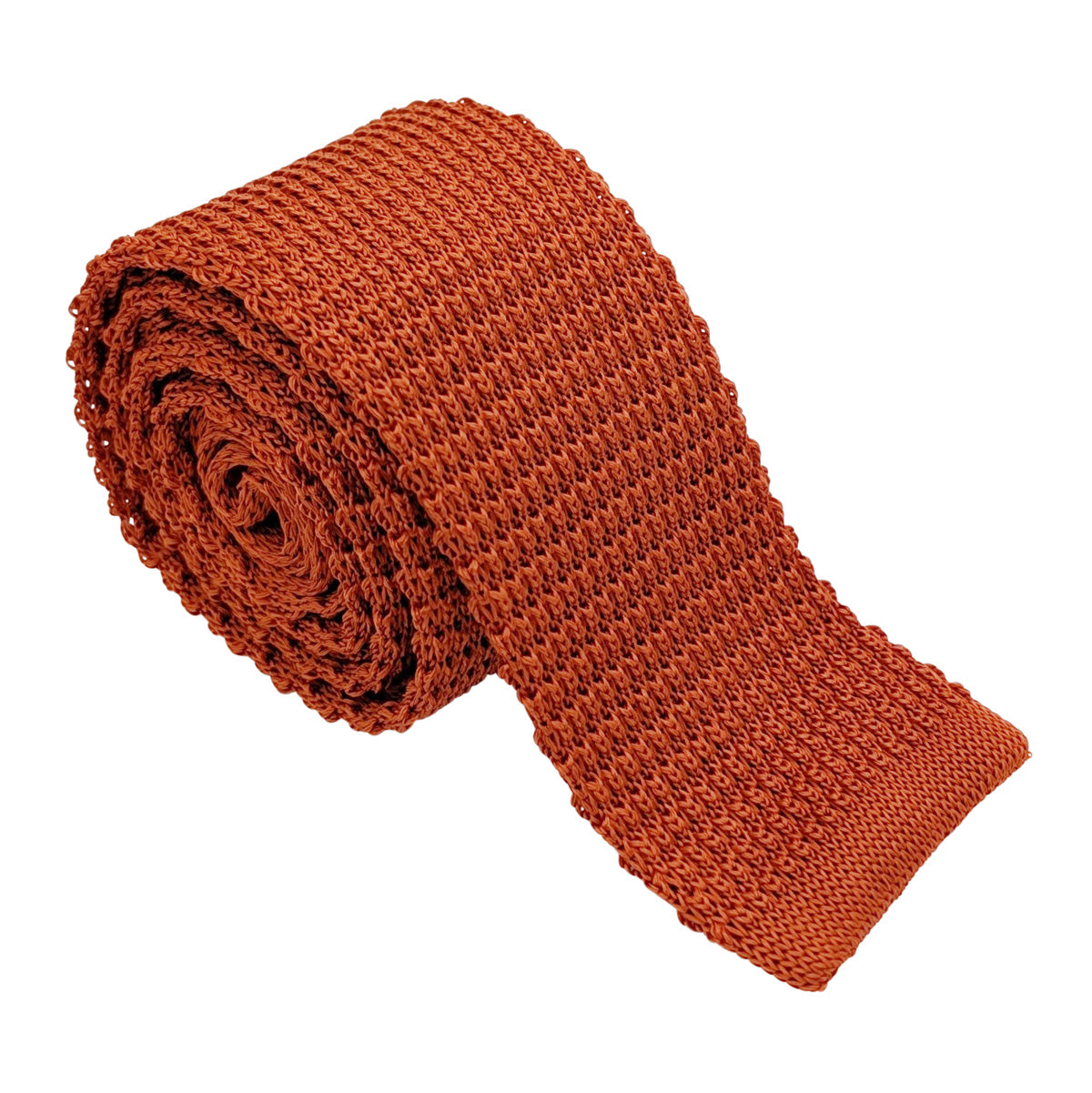 Rust Knitted Silk Wedding Tie