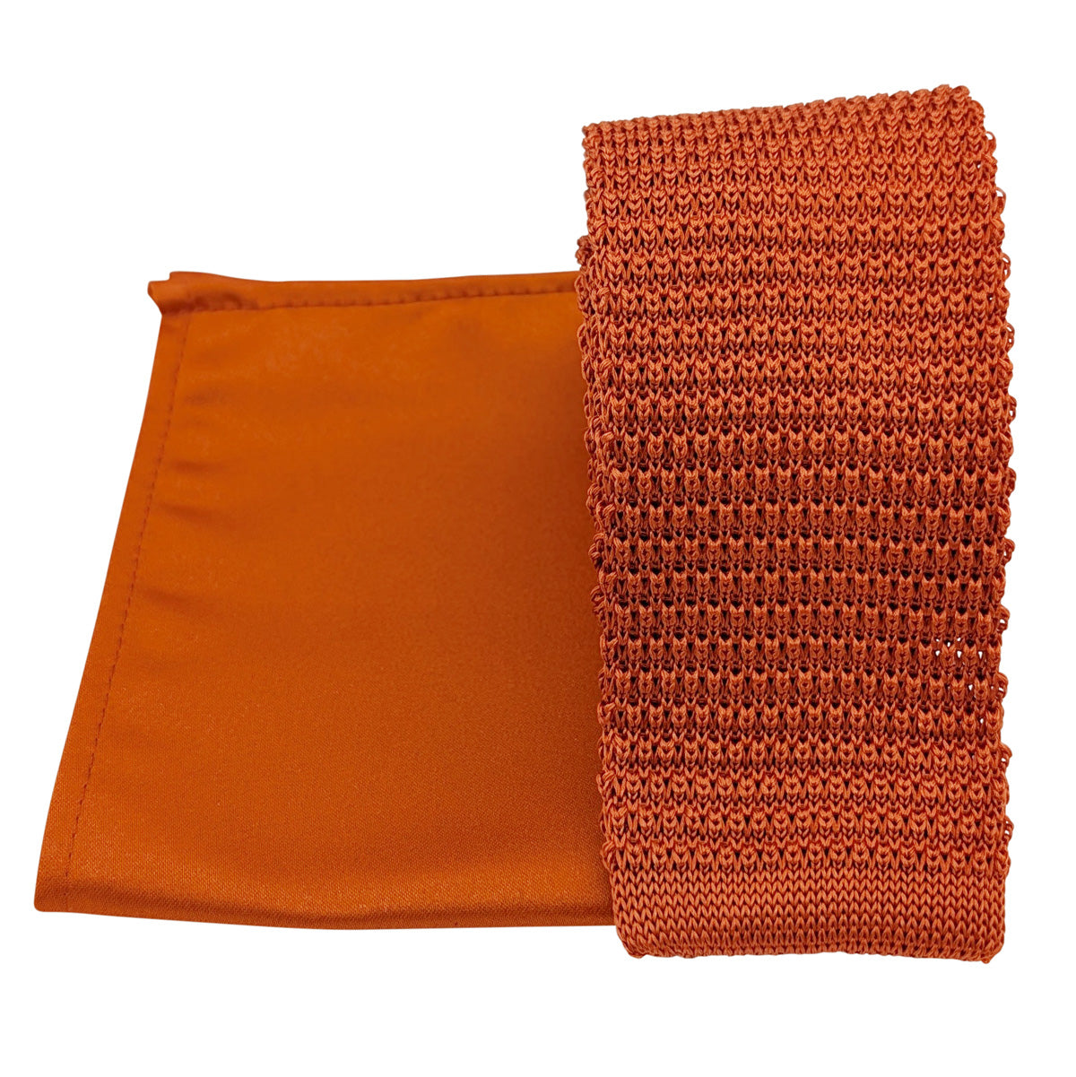 Rust / Rust Mix-and-match Knitted Wedding Tie Set - Skinny Tie For ...