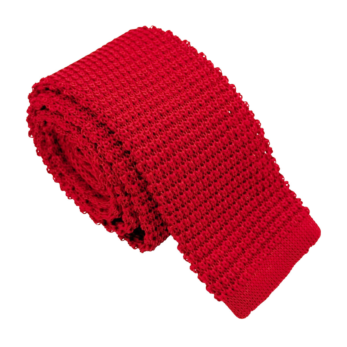 Scarlet Knitted Silk Wedding Tie