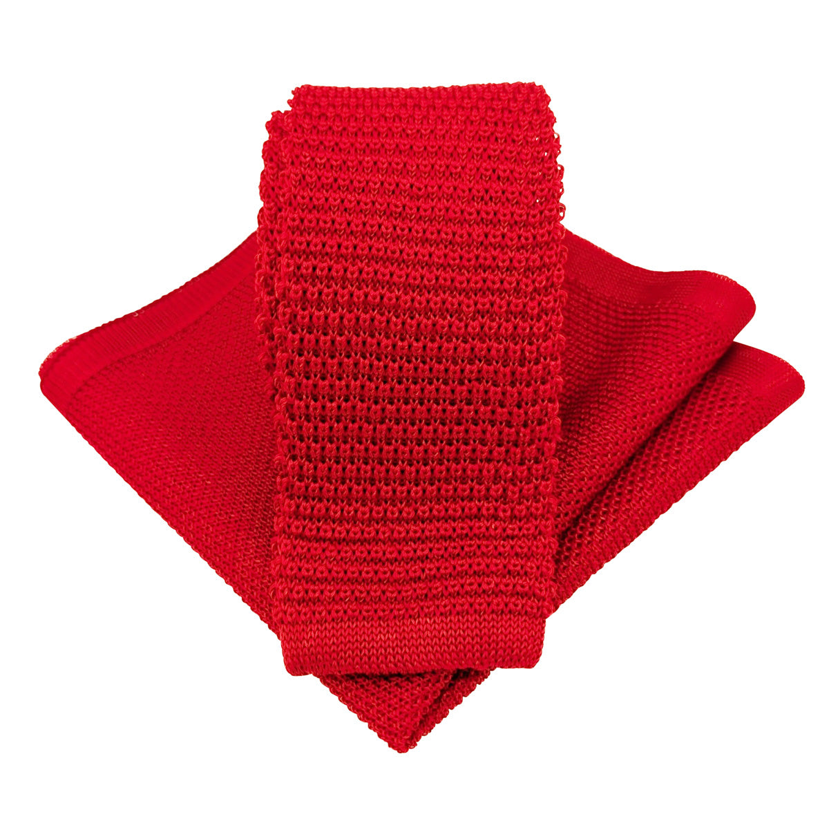 Scarlet Knitted Silk Wedding Tie