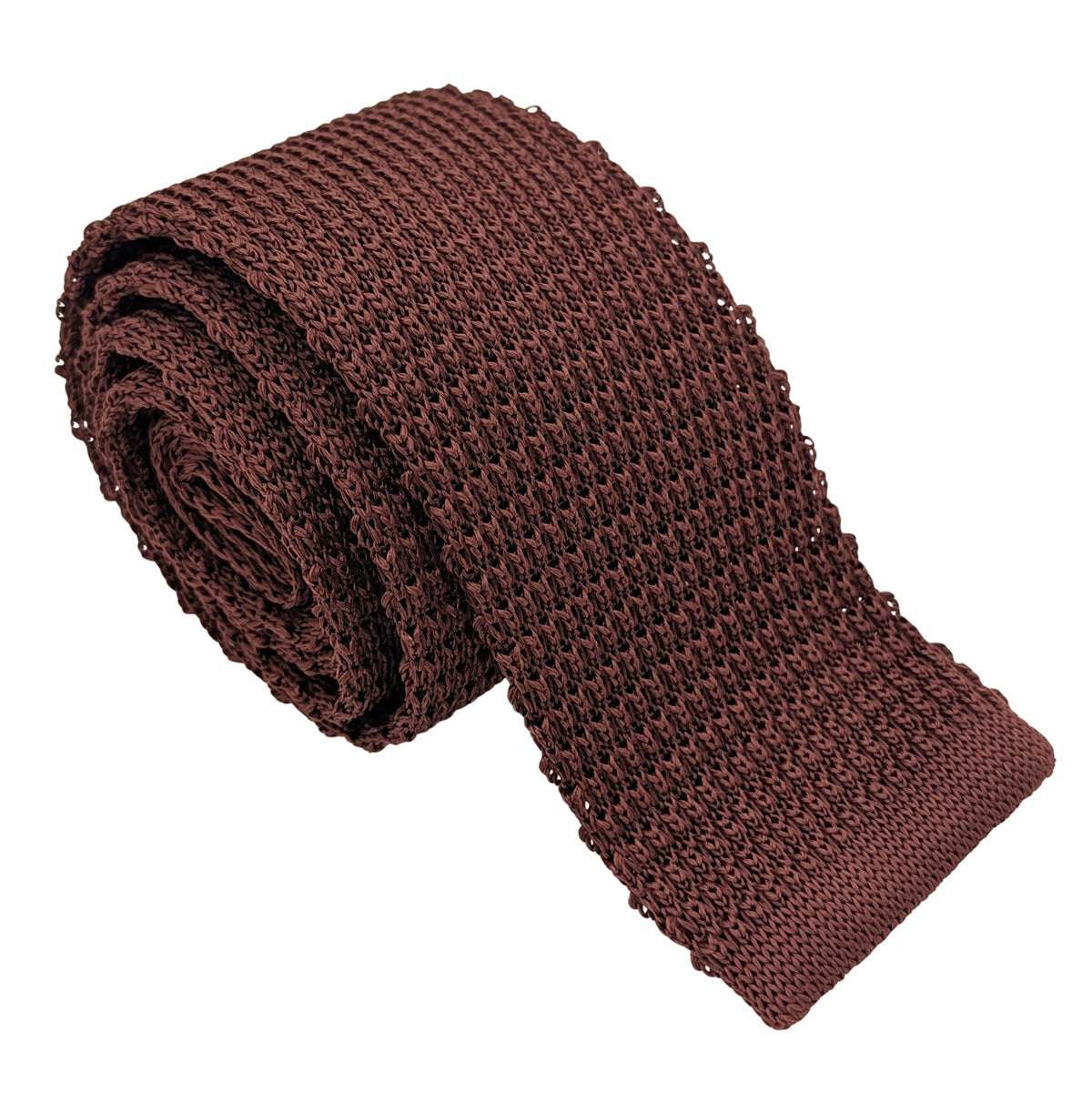 Walnut Knitted Silk Wedding Tie