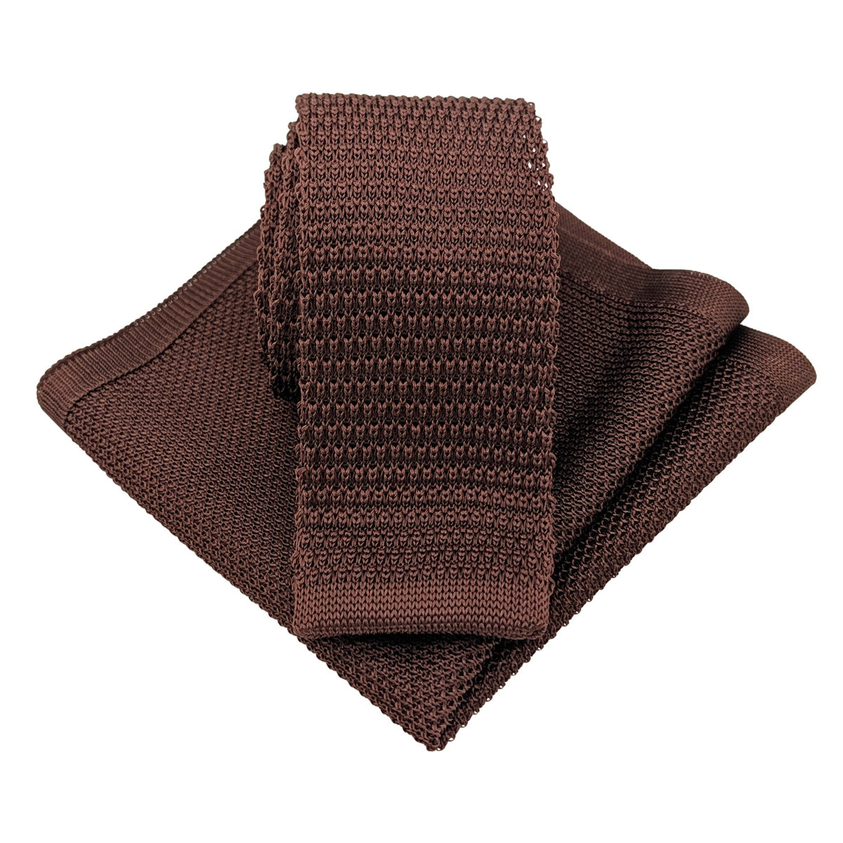 Walnut Knitted Silk Pocket Square