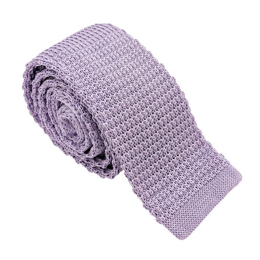French Lilac Knitted Silk Wedding Tie