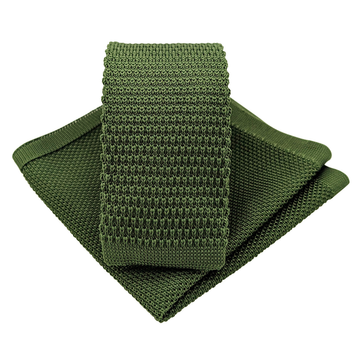 Olive Knit Pocket Square