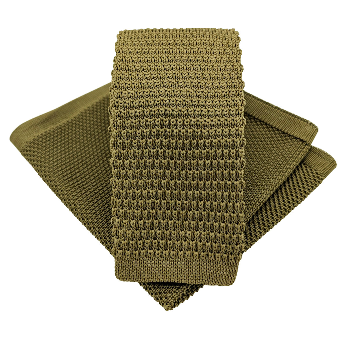 Khaki Olive Knit Wedding Tie