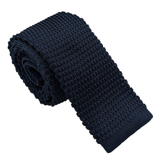 Prussian Blue Knit Wedding Tie