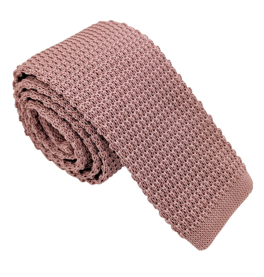 Dusky Pink Knit Wedding Tie