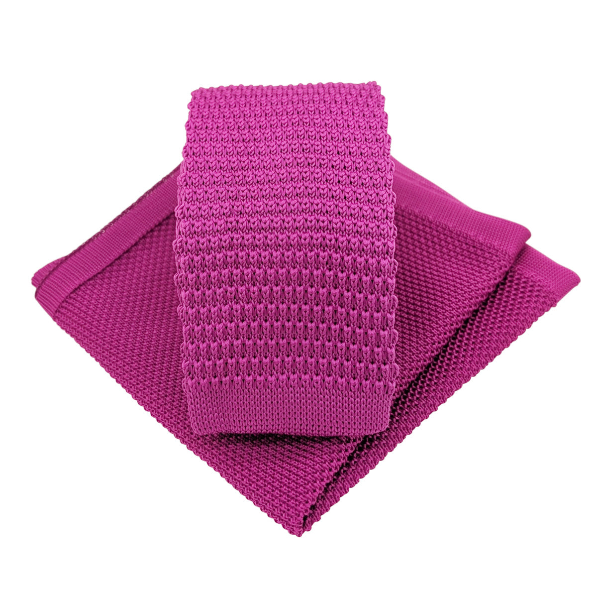 Magenta Knit Pocket Square