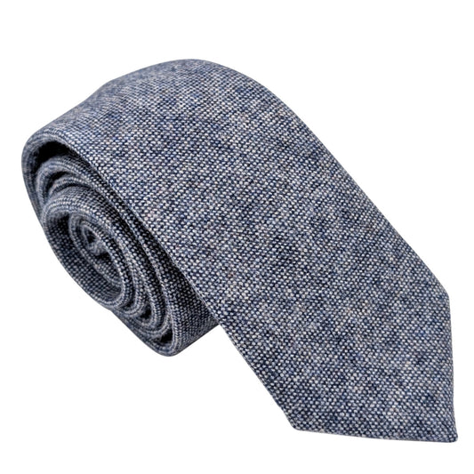 Blue Tweed Wedding Tie