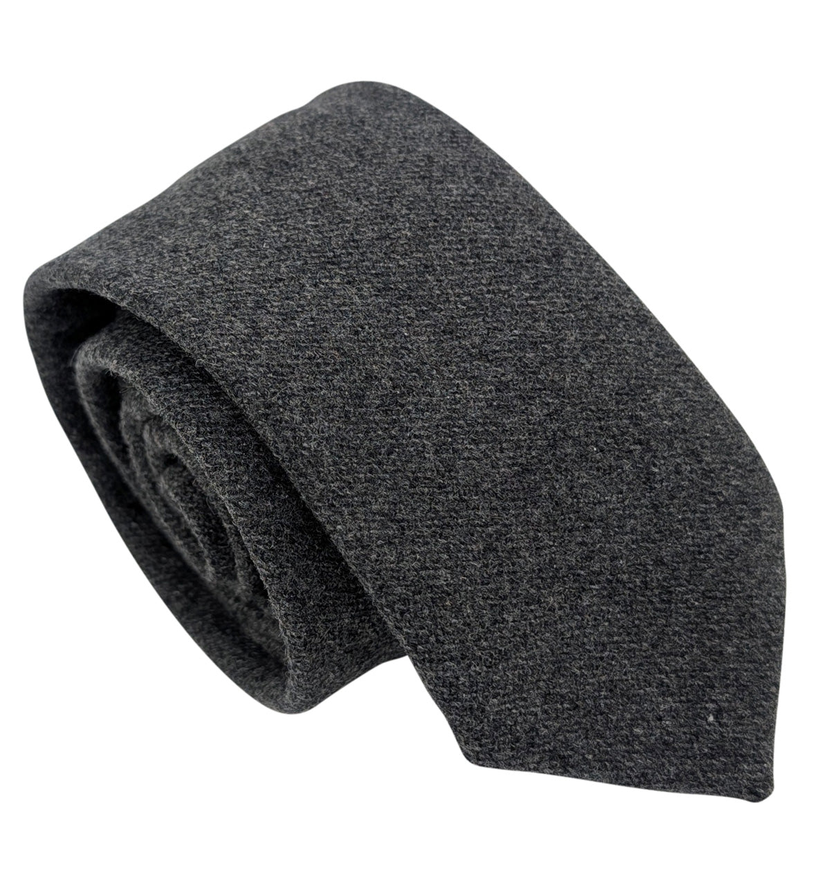 Dark Grey Heavy Tweed Wedding Tie