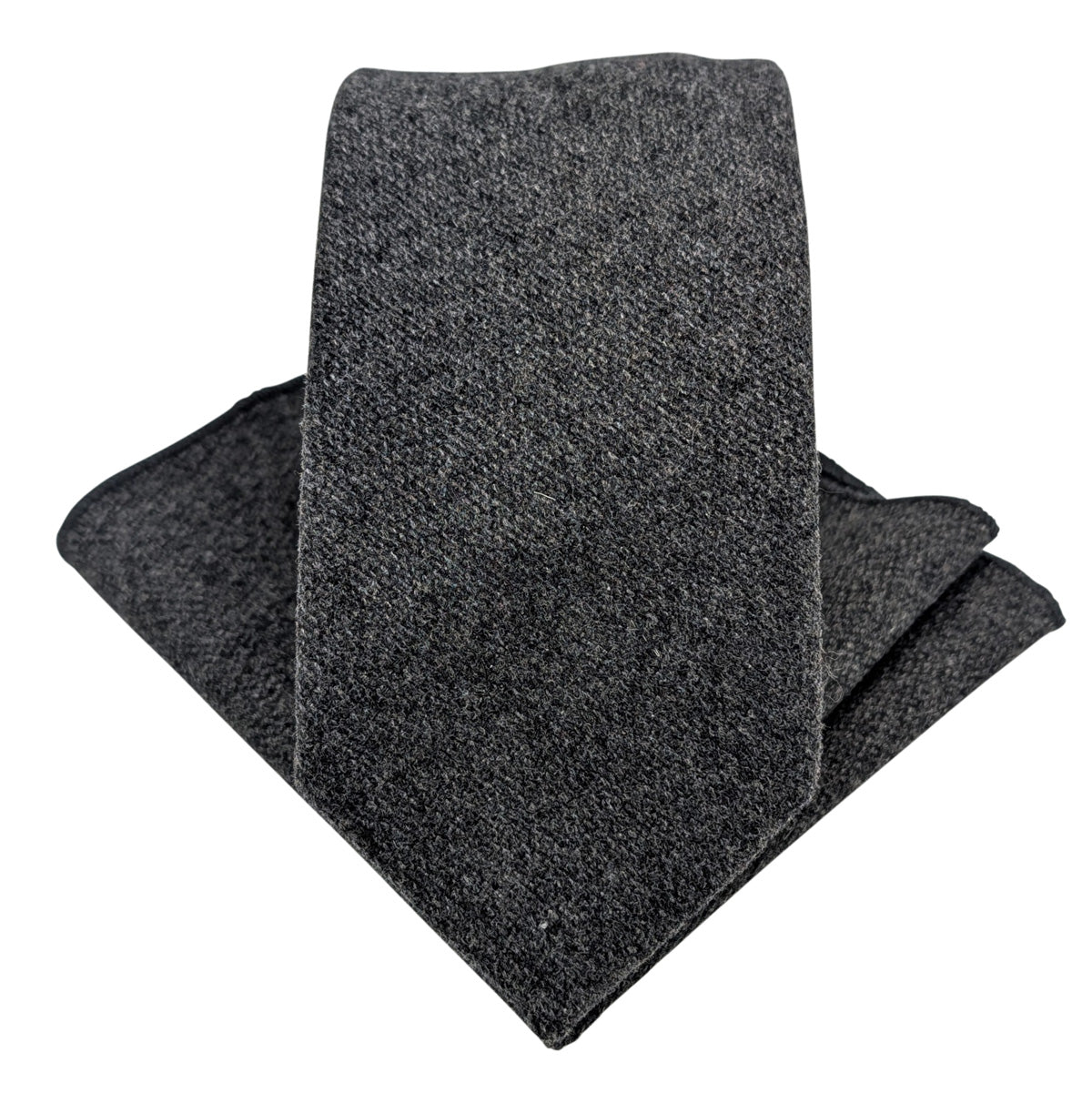 Dark Grey Heavy Tweed Pocket Square
