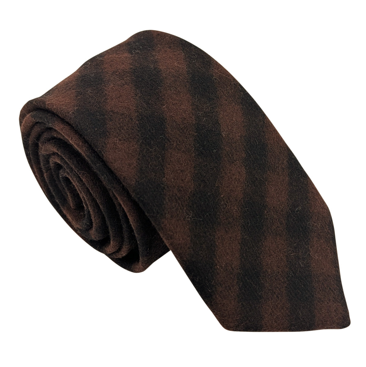 Brown & Black Check Tweed Wedding Tie