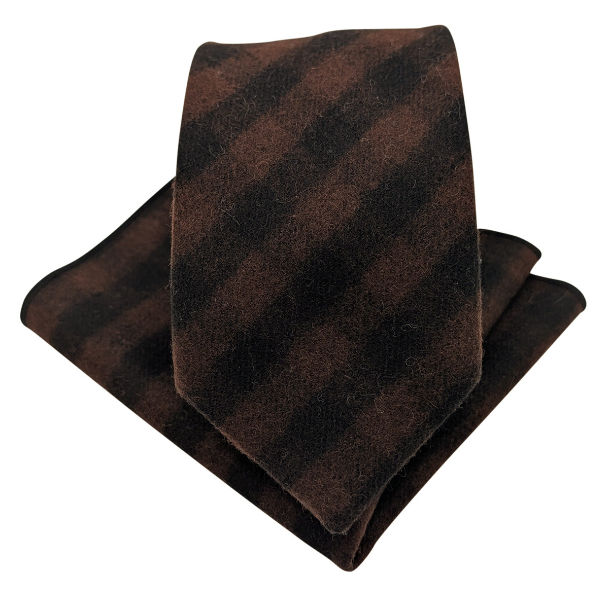 Brown & Black Check Tweed Wedding Tie