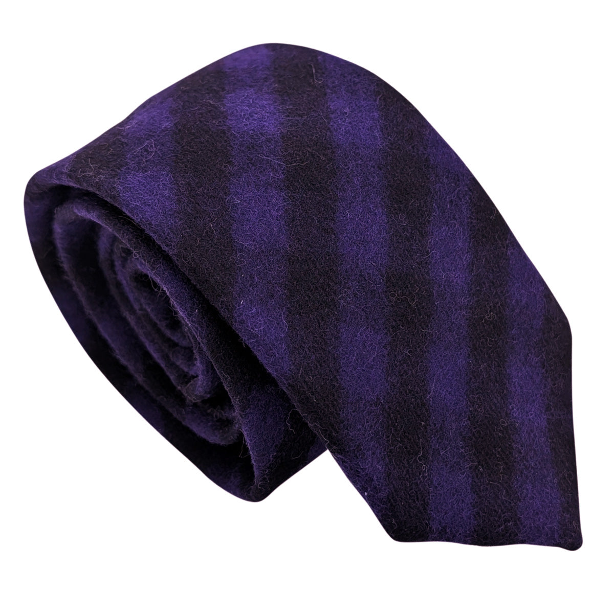 Purple & Black Check Tweed Wedding Tie