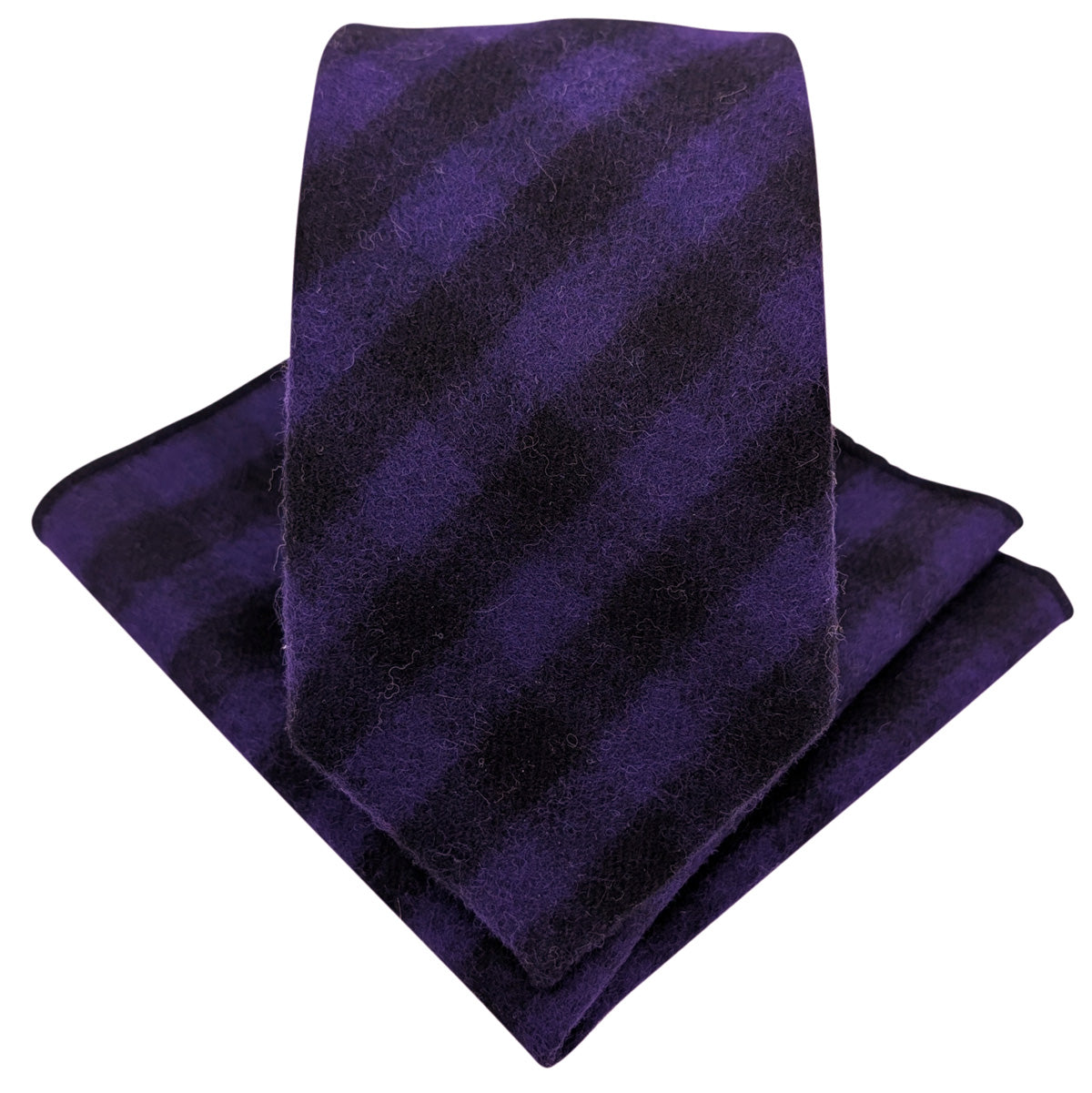 Purple & Black Check Tweed Wedding Tie