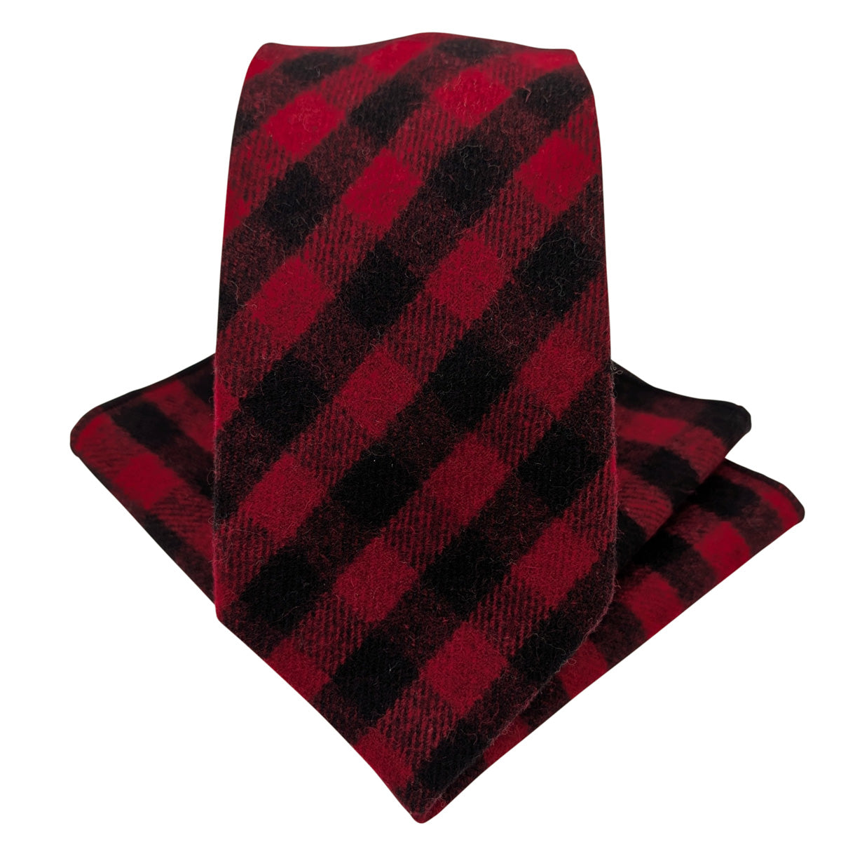 Red & Black Check Tweed Wedding Swatch