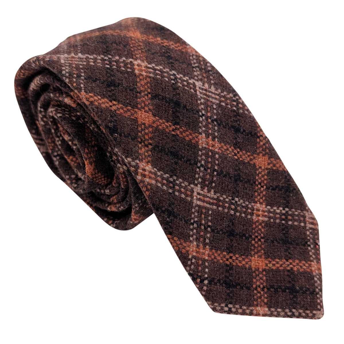 Brown & Orange Check  Wedding Swatch