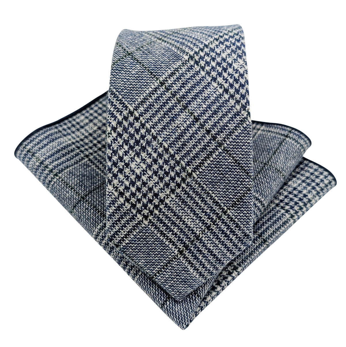 Blue Prince of Wales Check  Wedding Swatch