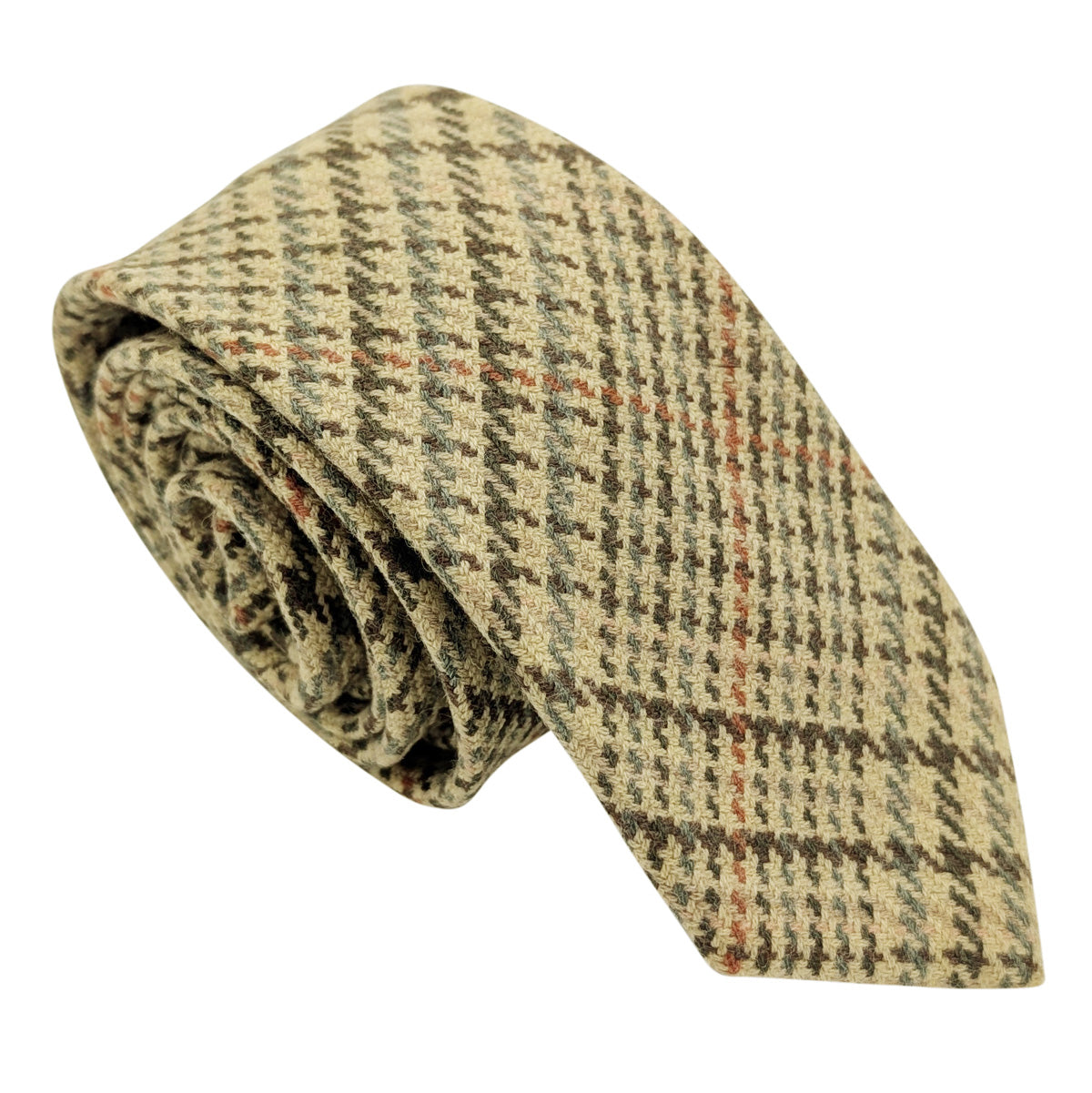 Cream Checked Tweed Wedding Tie