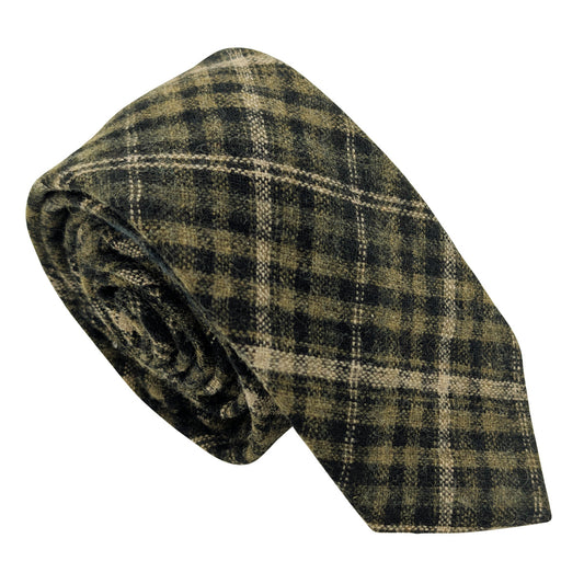 Black & Green Check Wedding Tie