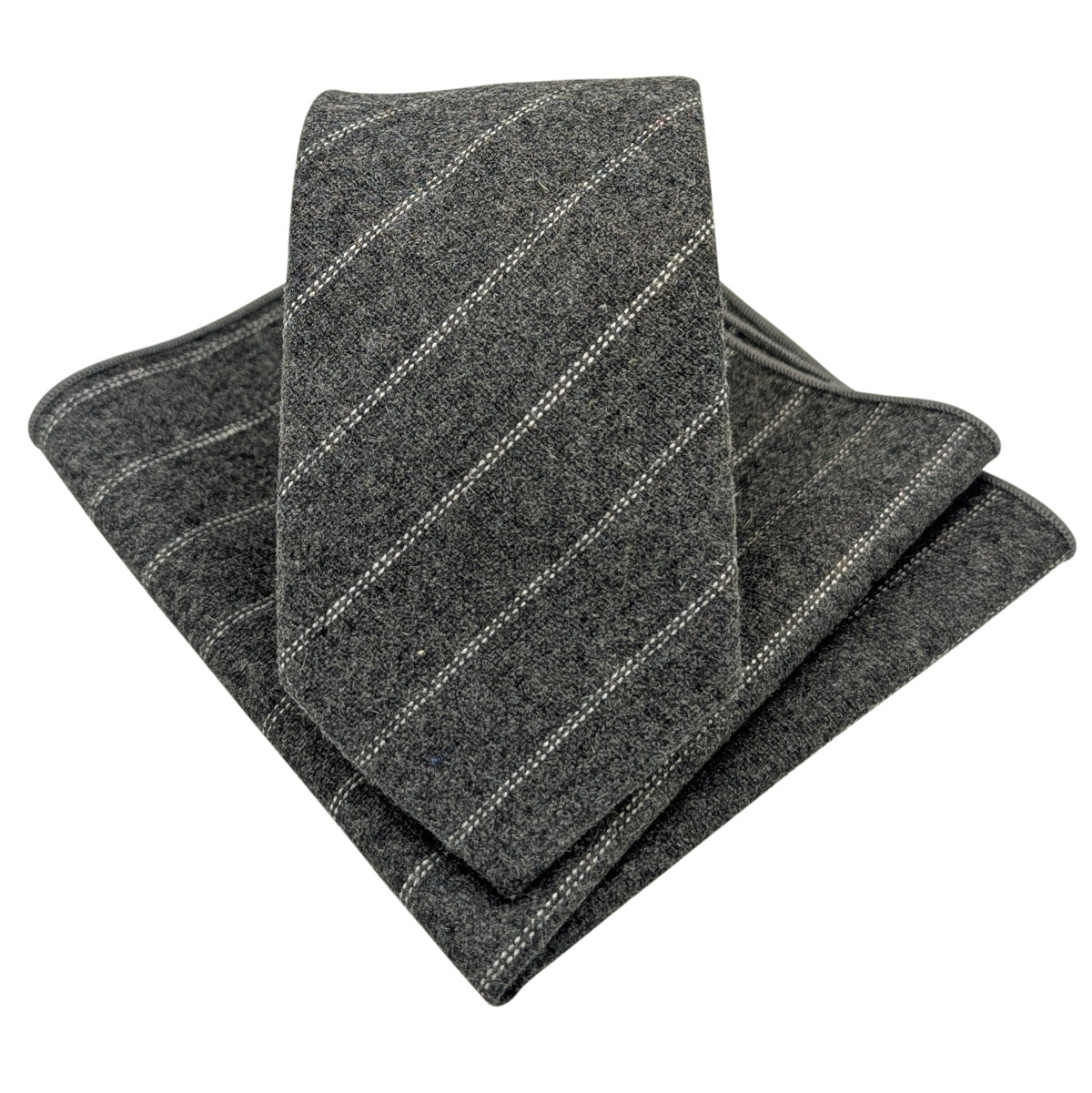 Grey Pinstripe Pocket Square