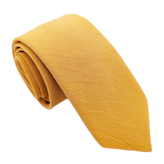 Mustard Cotton Wedding Tie