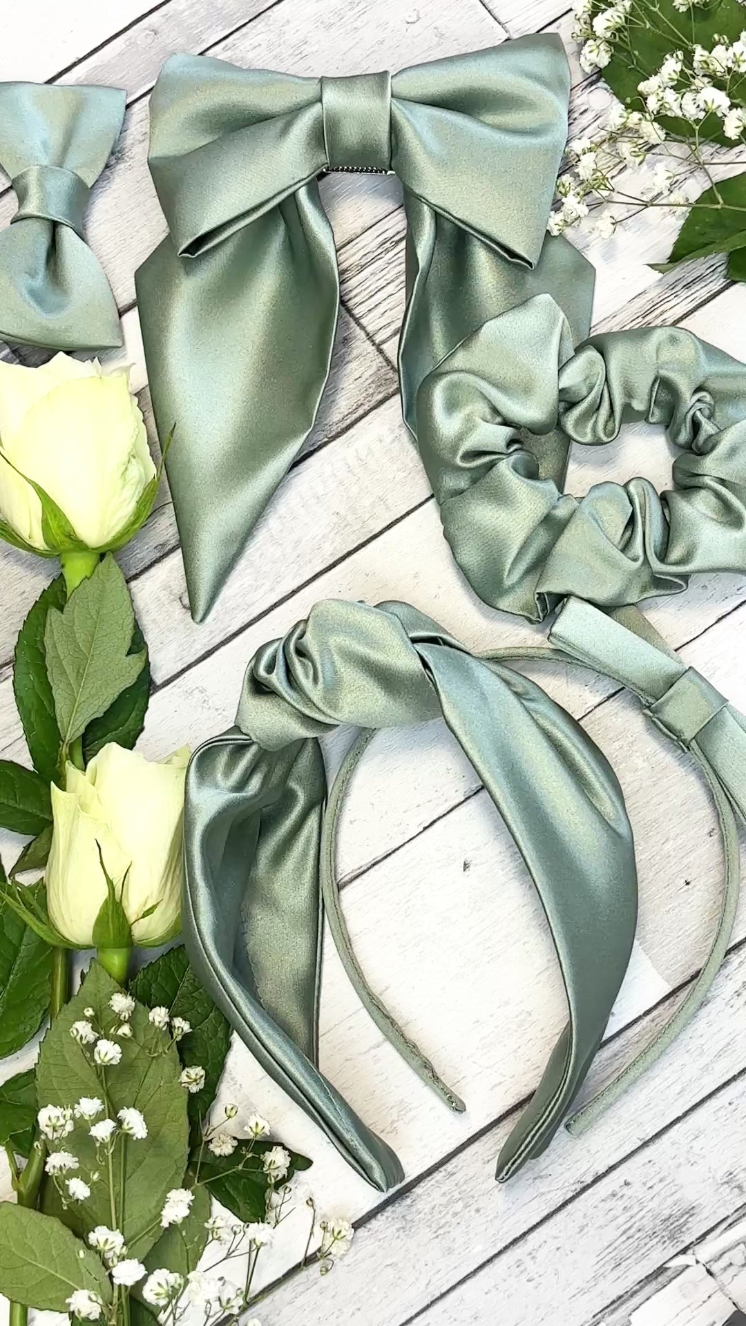 Sage Wedding Hair Accessories Video