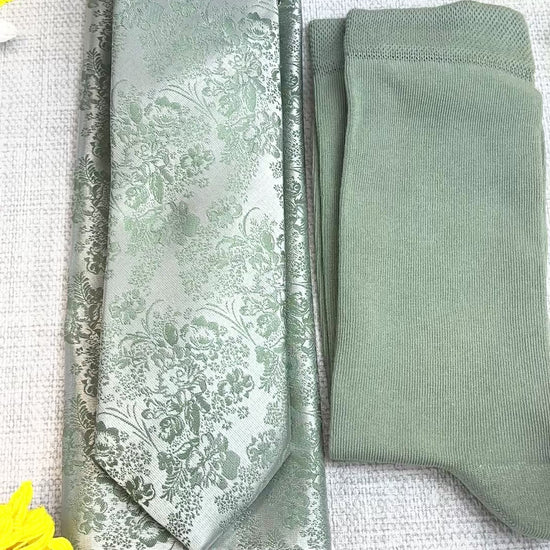 Wild Sage Floral Wedding Tie Set