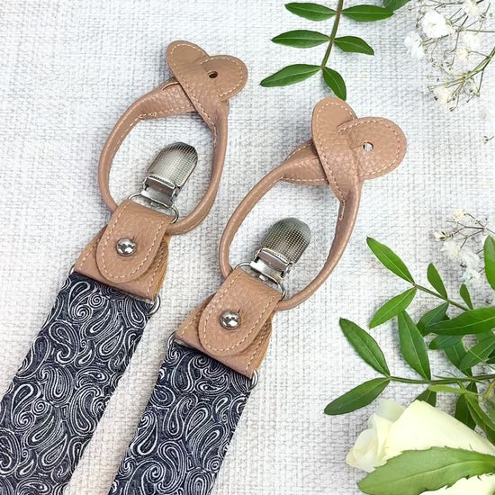 Navy Paisley Braces Video
