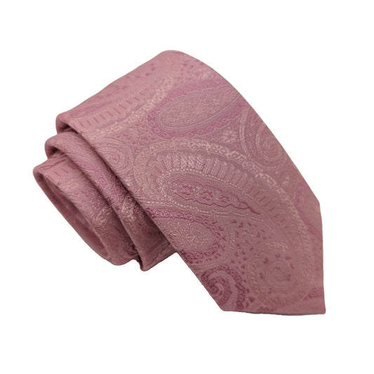 Pink Paisley Swirls Wedding Tie