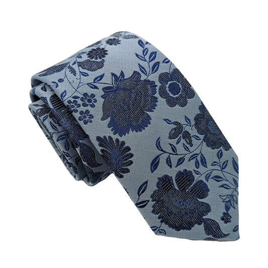 Sky Blue Blossom Wedding Tie