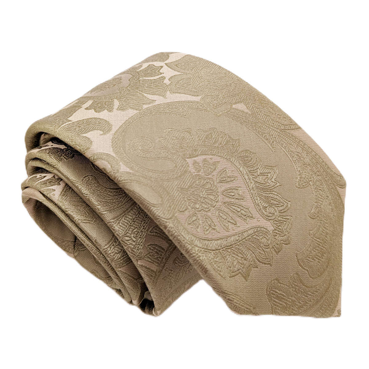Olive Paisley Silk Wedding Tie