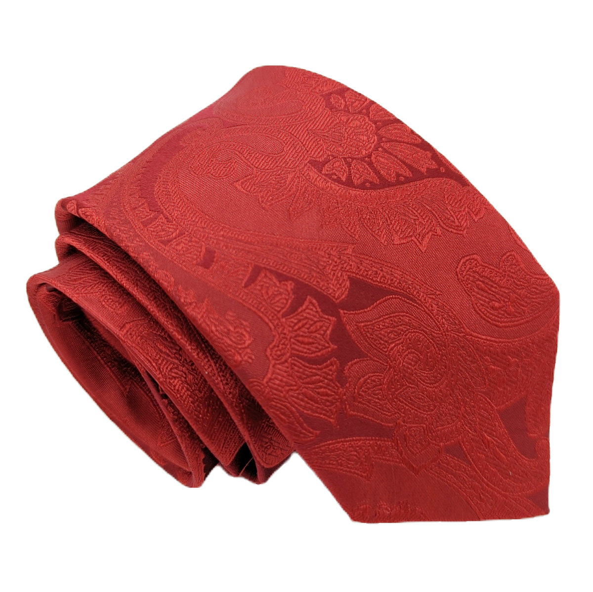 Red Paisley Silk Wedding Tie