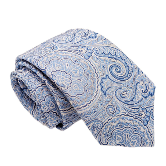 Periwinkle Paisley Silk Wedding Tie