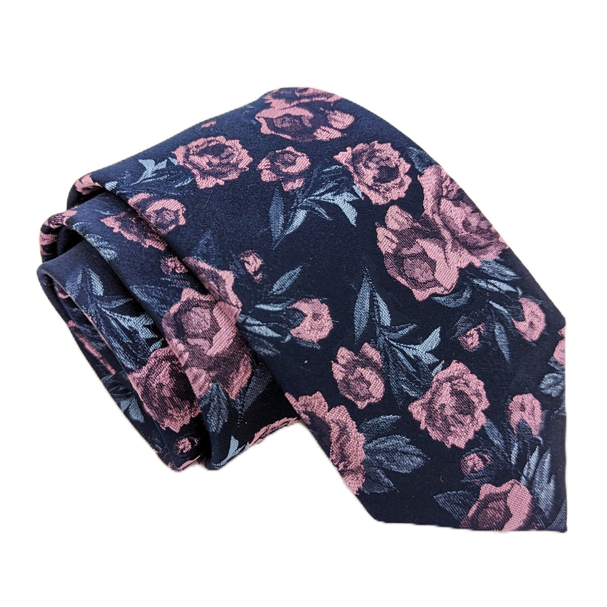 Midnight Pink Rose Wedding Tie