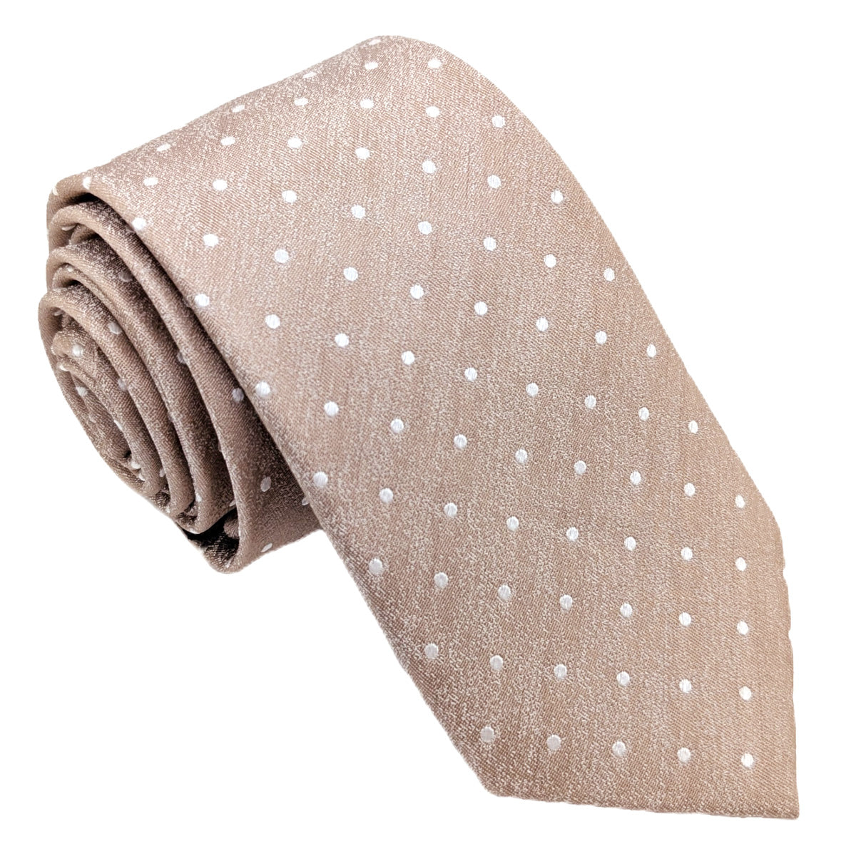 Coffee Dots Silk Wedding Tie
