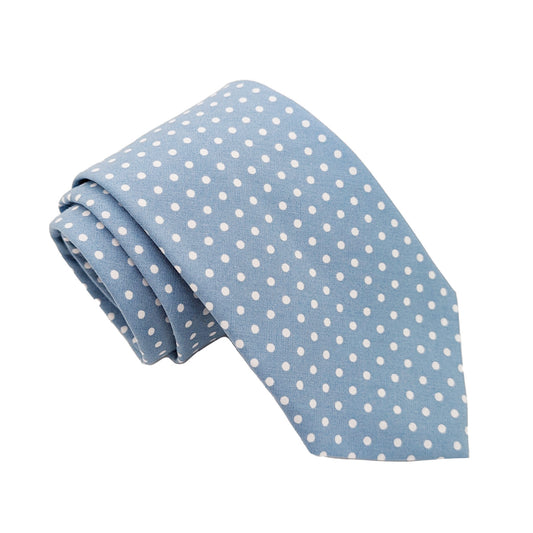 Mid Blue Spot Wedding Tie