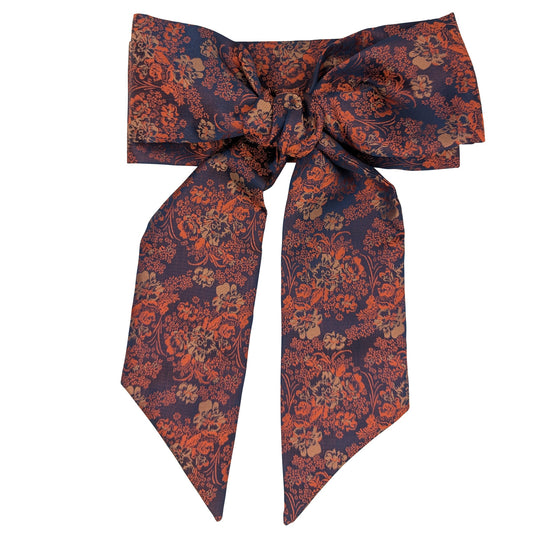 Navy & Orange Floral Bridesmaid Sash