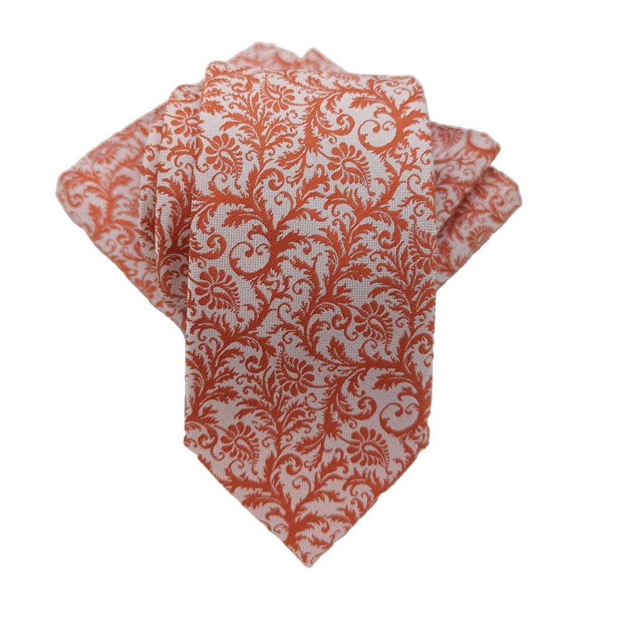 Orange Venetian Paisley Wedding Tie