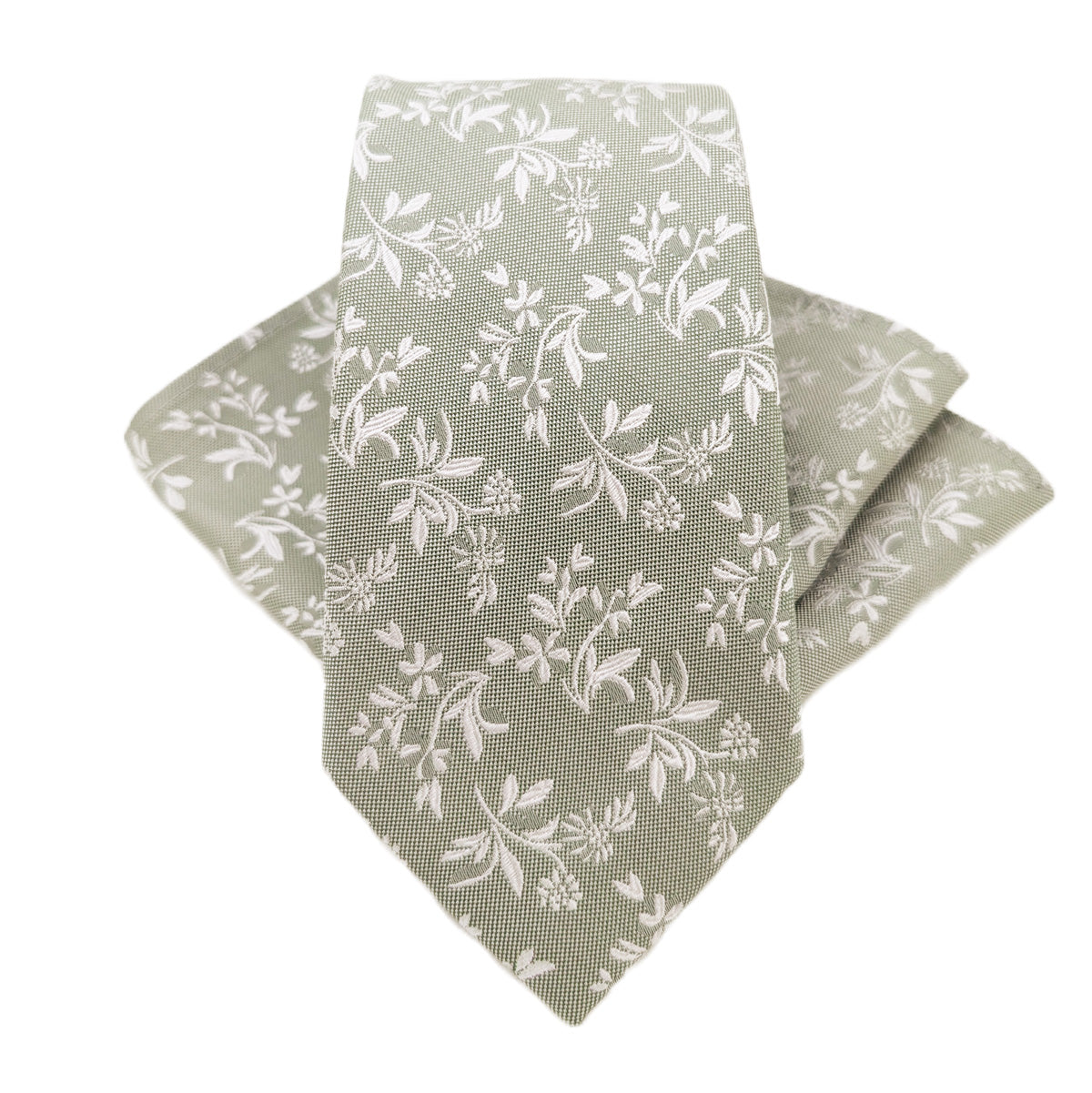 Sage Leaves Silk Wedding Tie