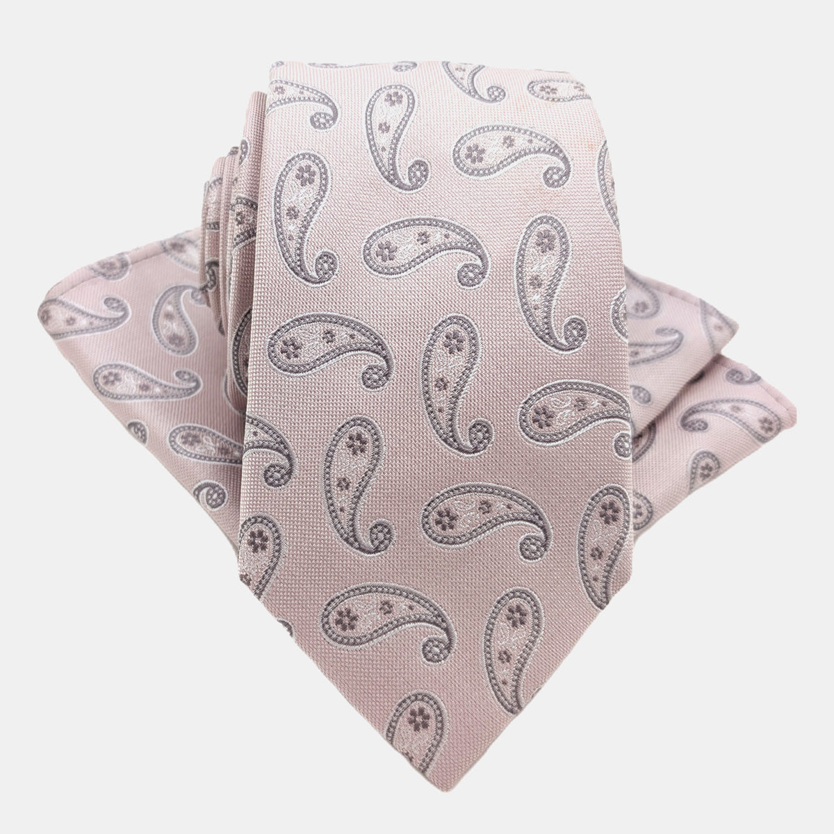 Pink Paisley Silk Pocket Square