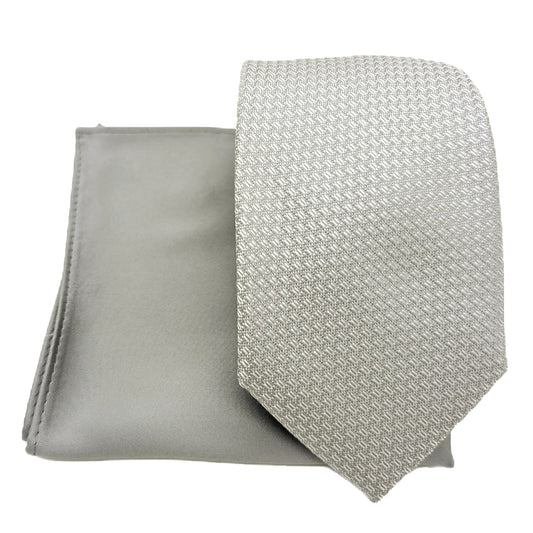 Mix and Match - Grey Patterned & Grey Wedding Tie Set