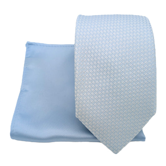 Mix and Match - Blue Patterned & Blue Wedding Tie Set