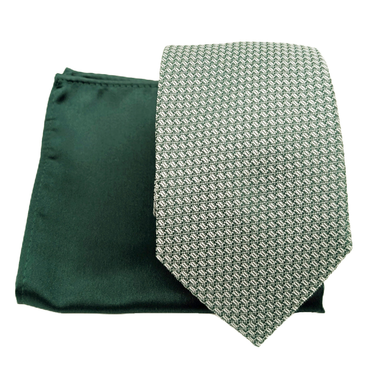 Mix and Match - Green Patterned & Green Wedding Tie Set