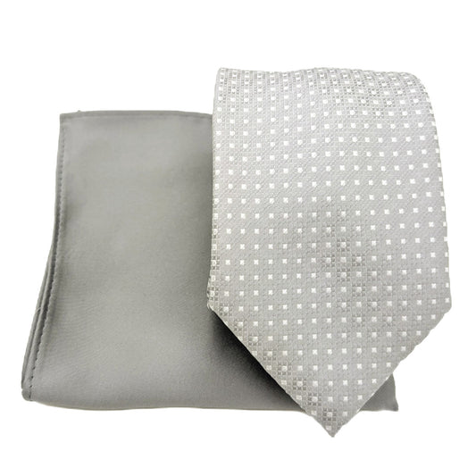 Mix and Match - Grey Patterned & Grey Wedding Tie Set