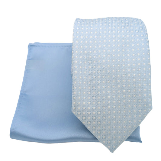 Mix and Match - Blue Patterned & Blue Wedding Tie Set