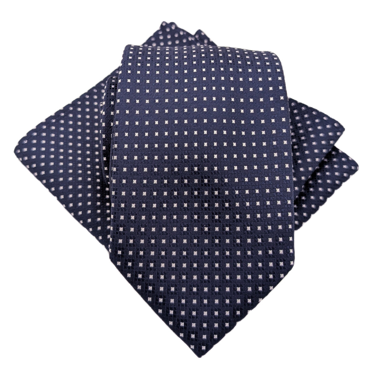 Navy Diamonds Pocket Square