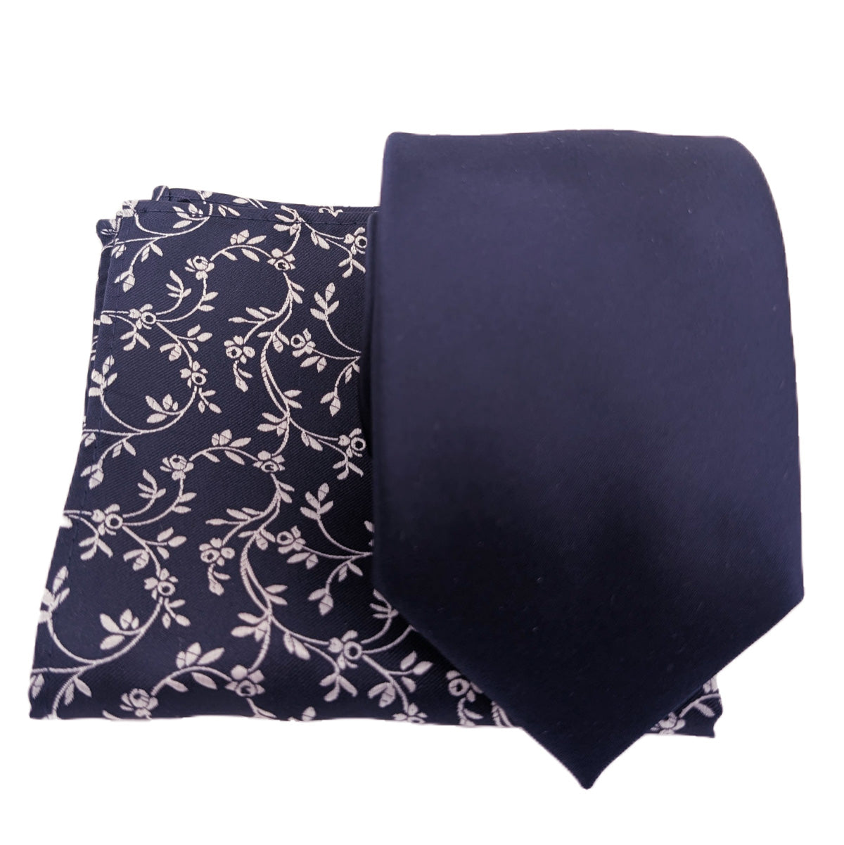 Navy Leaves Pocket Square
